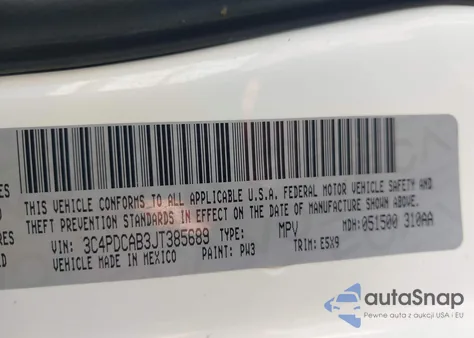 2018 Dodge Journey Se из США, поврежденный, VIN 3C4PDCAB3JT385689